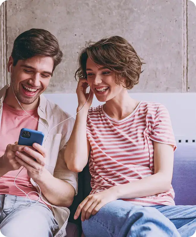 A couple listening to a song